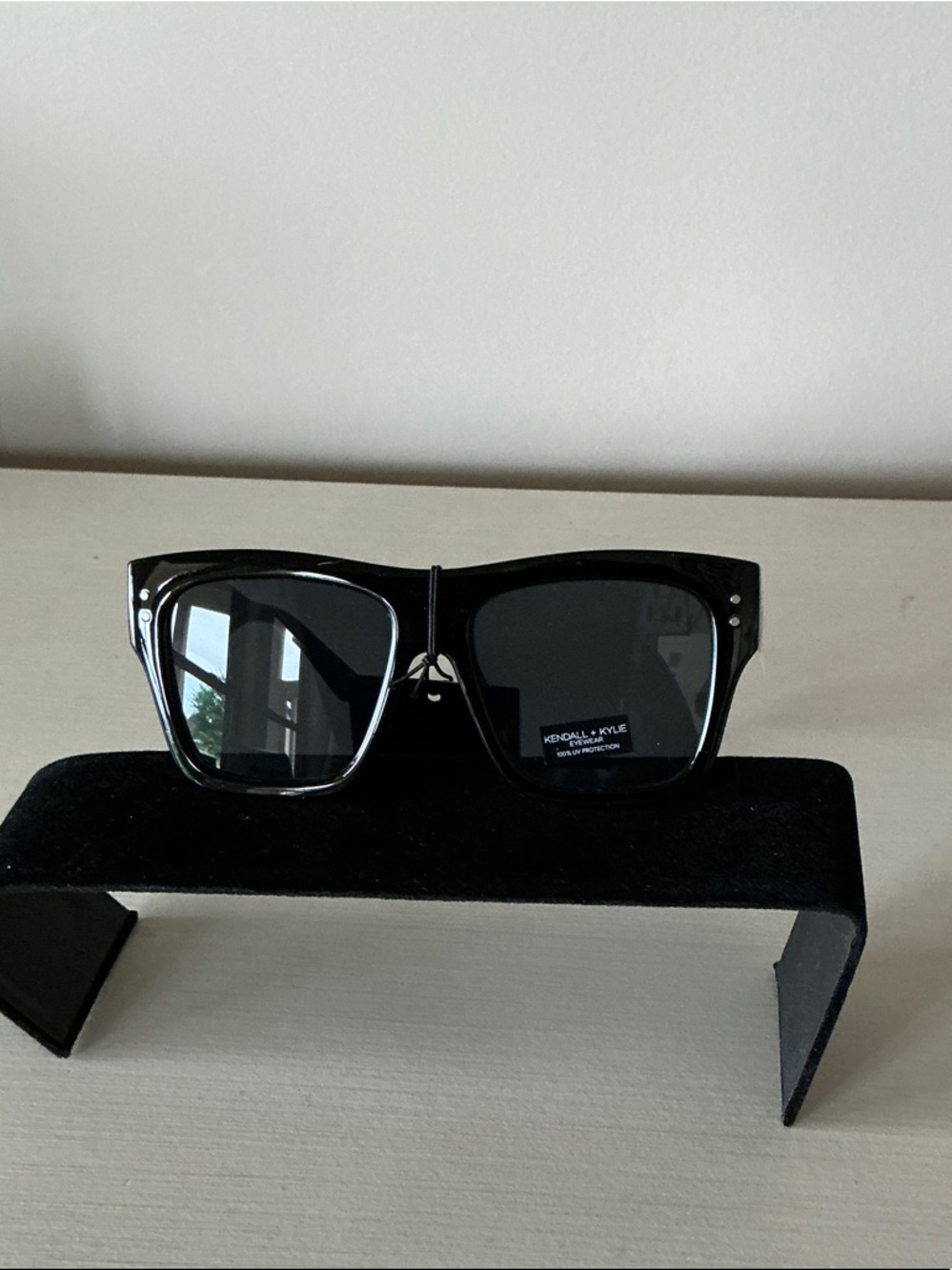 Authentic, Kendall & Kylie Glossy Black Oversized Square Sunglasses